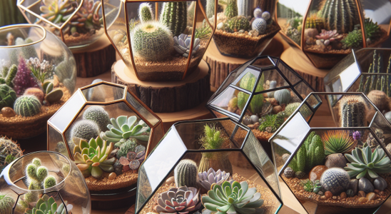 Selbstgemachte Terrarien für Sukkulenten und Kakteen